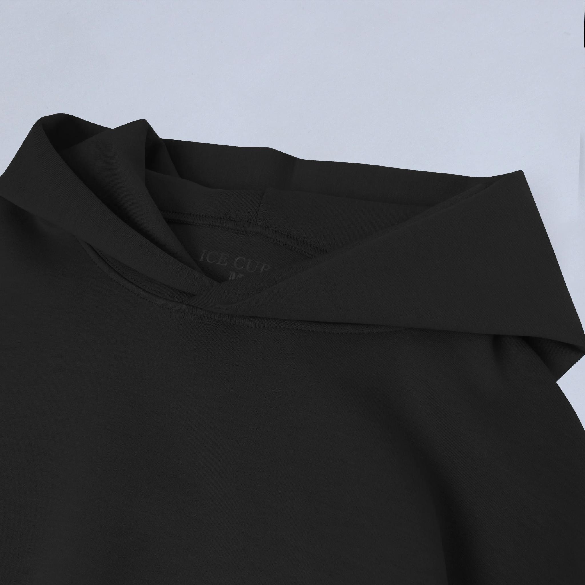 سويت شيرت نسائي قصير مع غطاء للرأس media preview 2