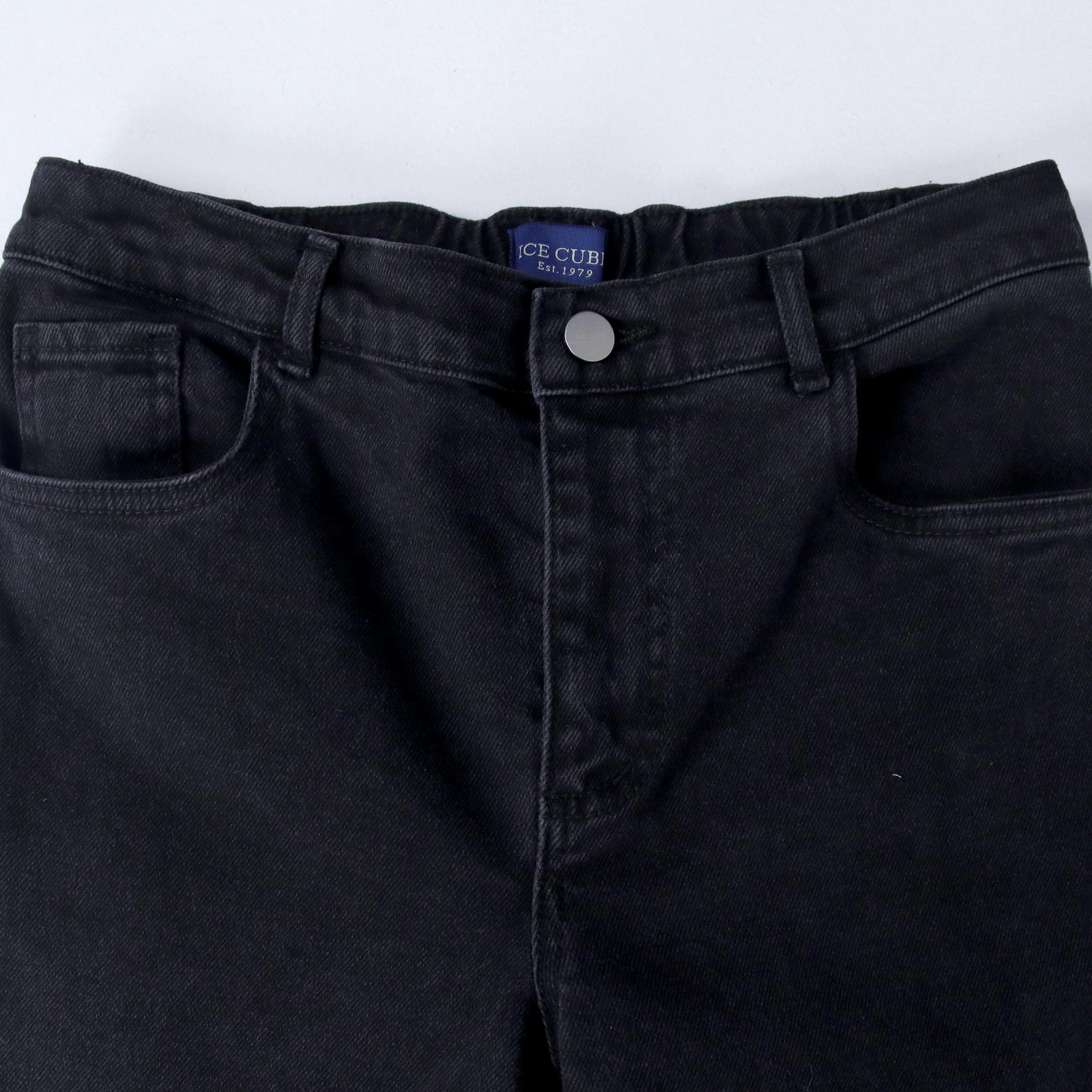 بنطلون جينز أسود أساسي بقصة مستقيمة للأولاد media preview 2