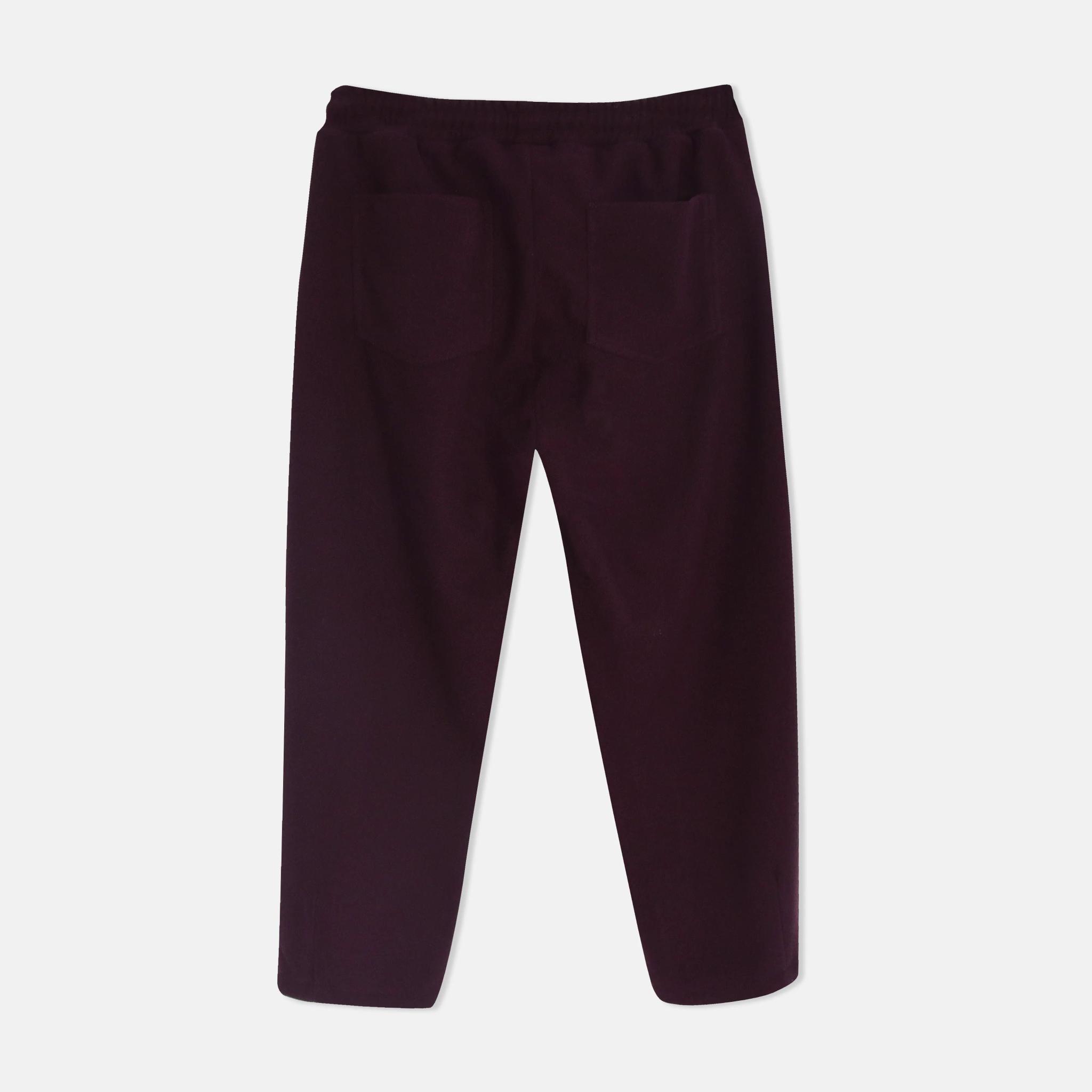 بنطلون نسائي من الصوف الناعم برباط media preview 3