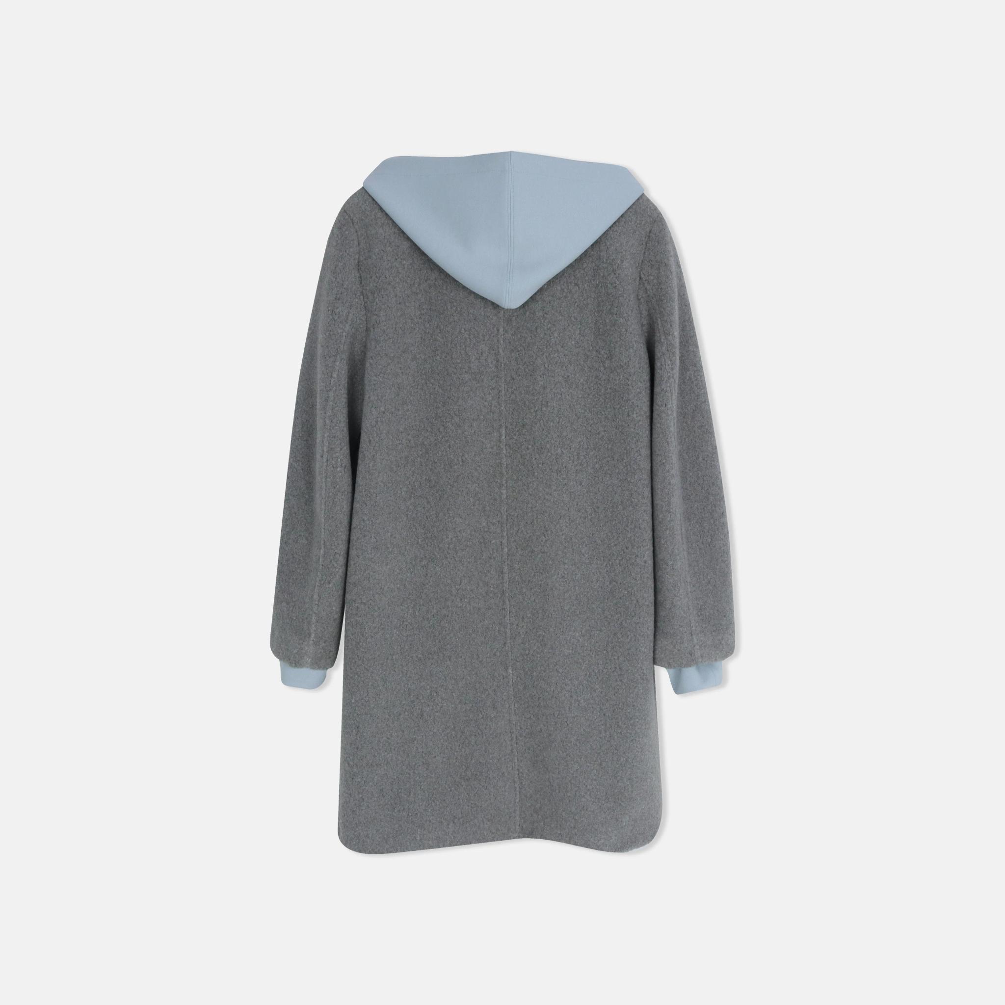 معطف نسائي من الصوف الصناعي مع هودي داخلي media preview 4