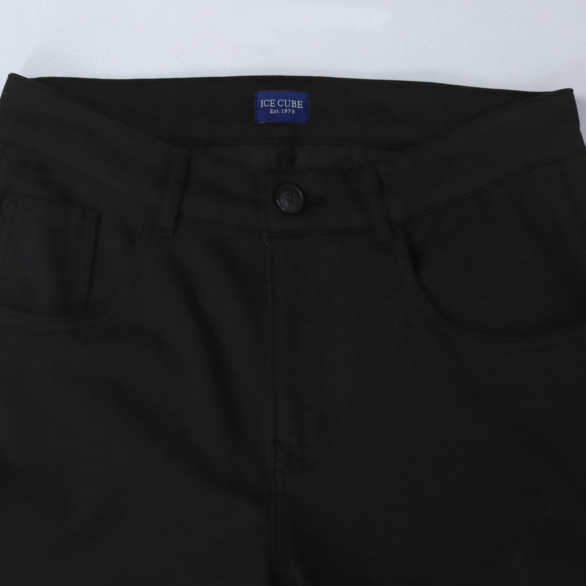 بنطلون رجالي ضيق من مزيج الكتان المطاطي media preview 2