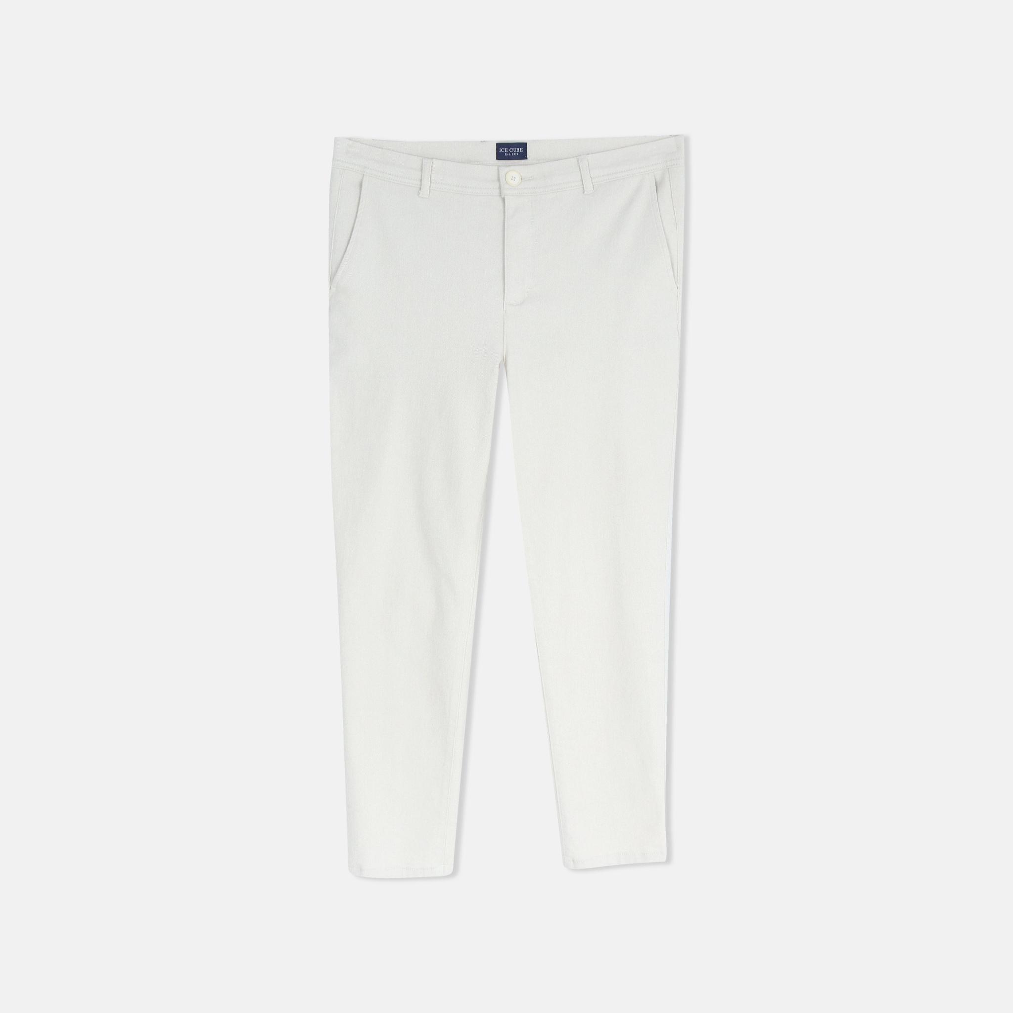 بنطلون تشينو رجالي ضيق مستقيم من القطن المطاطي media preview 1