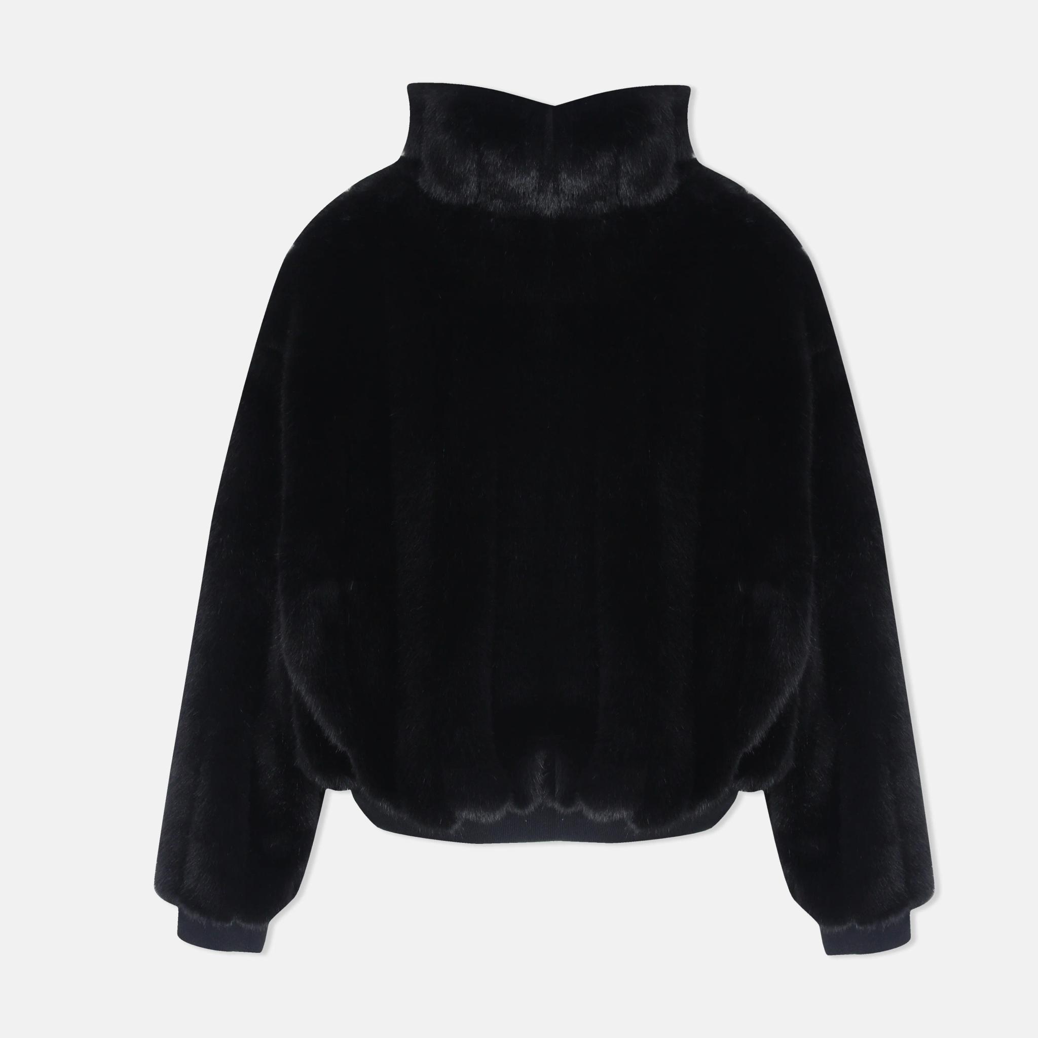 جاكيت نسائي بسحاب من الفرو الصناعي alternative product image