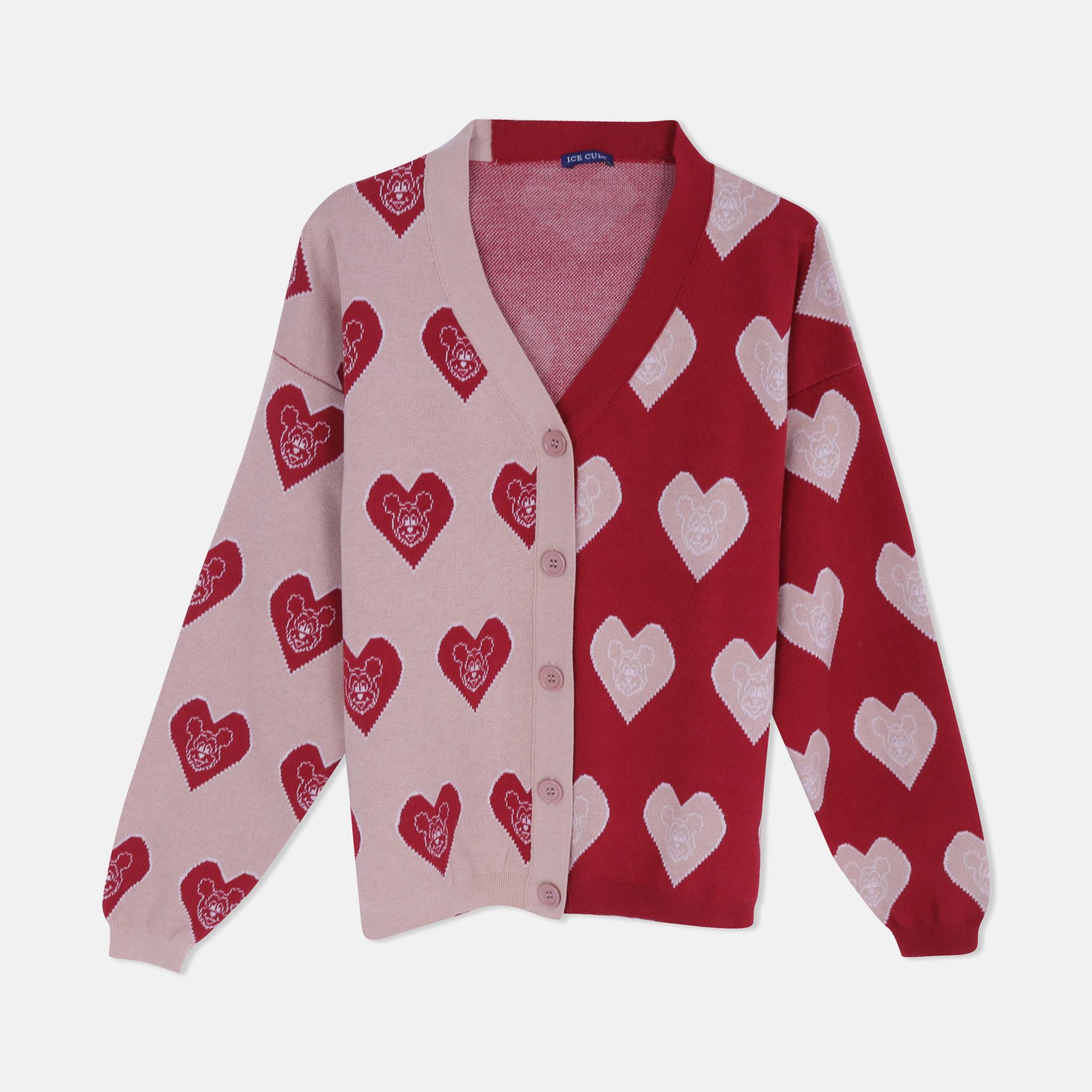 كارديجان نسائي محبوك بنقشة قلب product image