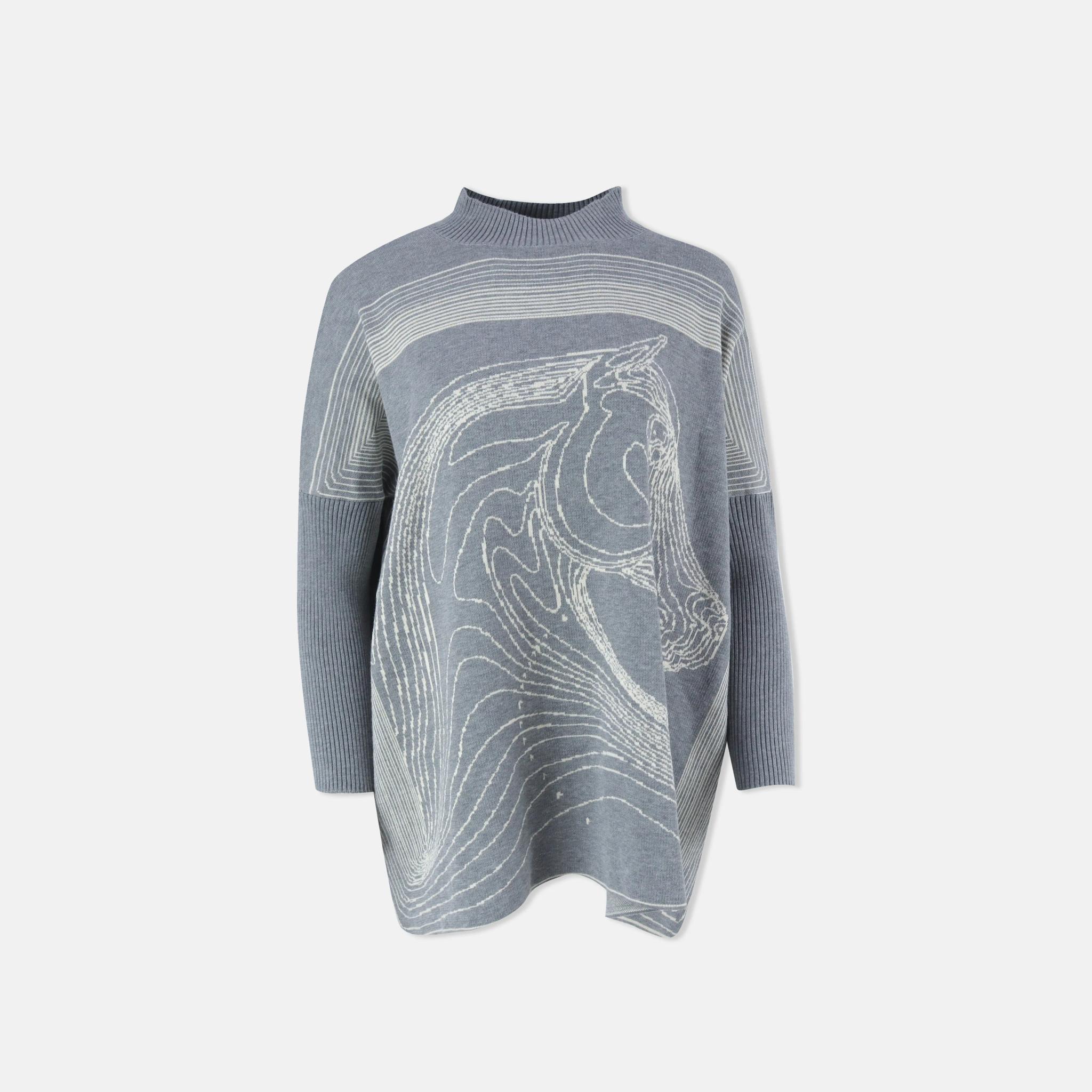 سترة نسائية كبيرة الحجم محبوكة بنقشة حصان alternative product image